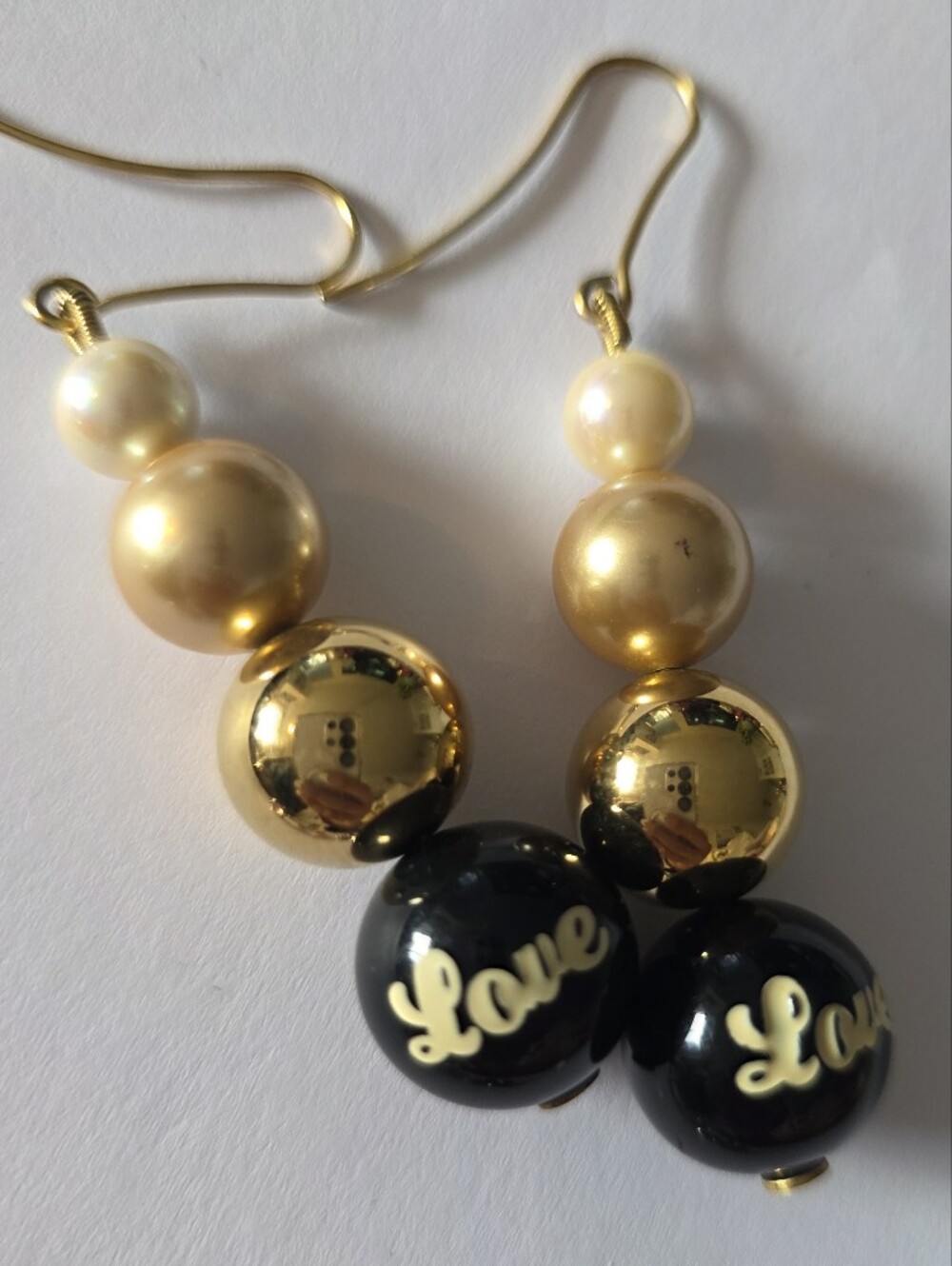Dolce & Gabbana Gold and Black Bead Drop Earrings - Picture 5 of 5